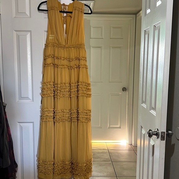 Dance On Air Ruffle Maxi Dress - Yellow - Picture 2 of 6